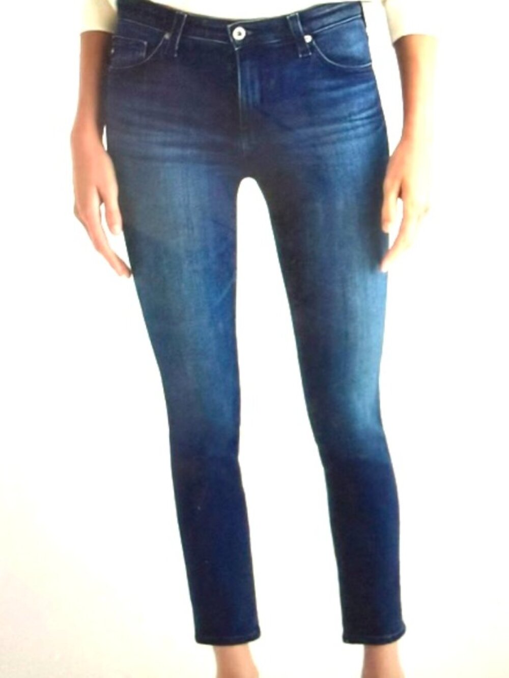 AG Stevie, full length, mid wash denim